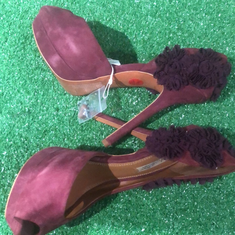 Zara Basic Collection Peep Toe Platform Shoe With… - image 8